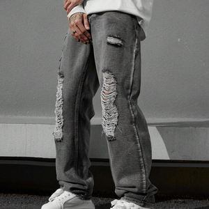 Jeans de Diseñador para Hombre, Corte Slim Fit, al por Mayor, de Alta Calidad, a la Moda, Negros, Estilo Biker, Cintura Media, Ropa Urbana - Product Image 2