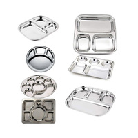Plateau artisanal classique Art Déco en acier inoxydable, sections pour servir, compatible micro-ondes, personnalisable, pour la maison et la restauration, Diwali