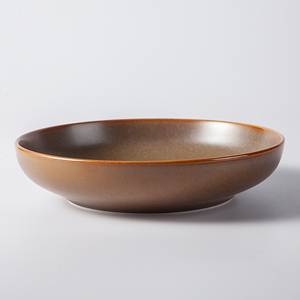 Plato Redondo de Porcelana Marrón Mate de 8'' Estilo Marroquí <span class=keywords><strong>Mexicano</strong></span> Baviera, Económico, para Hotel, para Cena, Postre, Fruta o Ensalada - Product Image 4