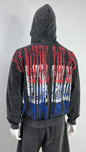 Ensemble jogging homme en coton personnalisé imprimé pour l'automne (hoodie et short) - Product Image 2