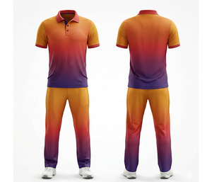 Custom Sublimation <b>Cricket</b> Uniform Set for Professional Teams Men Women Youth <b>Cricket</b> Wears Polo Shirt and Trouser Full Team - Product Image 3