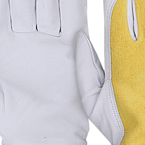 Gants de travail en cuir de vachette personnalisés avec logo, antidérapants, séchage rapide, quatre saisons, sécurité du poignet, jaune et blanc, pour le travail industriel - Product Image 5