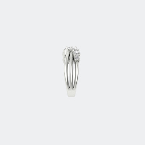 Anillo cruzado de siete piedras con engaste de puntas y corte redondo de 1.00 quilates - Product Image 5