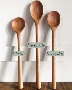 Juego de Cucharas de Madera Hechas a Mano, Utensilios de Cocina Rústicos Naturales, Duraderos y Artesanales para Uso Doméstico - Product Image 4