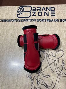 BRAND ZONE Equine Boots Patent Leather Horse Tendon Brushing Boots Splint Boots with 8MM Neoprean and Faux Fur <b>Equestrian</b> horse - Product Image 6