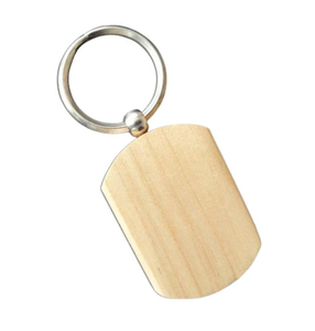 Wood Keychain Rectangle Shape Portable <b>Keyring</b> Set 10 Pcs Wooden Tags Metal <b>Rings</b> Eco-Friendly Customizable Bottle Opener - Product Image 2