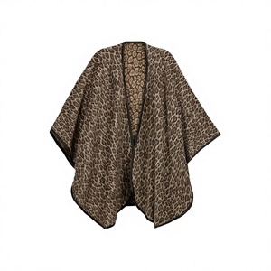 Women’s Leopard Print Kimono <b>Cardigan</b> Open Front Loose Fit Casual Fashion Lightweight Cover Up Beachwear Outerwear OEM Wholesale - Product Image 3