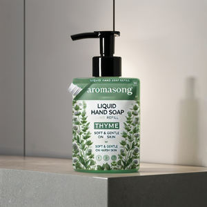 Savon liquide pour les mains en recharge de 24 oz, marque privée, parfum thym rafraîchissant, écologique, biologique, fabriqué aux États-Unis, blanchissant, anti-acné - Product Image 2