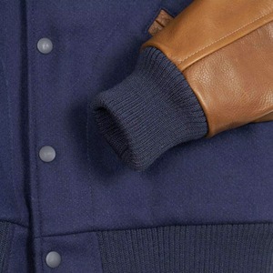 New Custom Design Embroidery Patches Work <b>Leather</b> Sleeves College Wear Letterman Varsity <b>Jacket</b> High Quality Wool Plus Size - Product Image 3