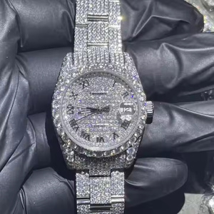 Elegant Quartz Moissanite Diamond Watch for Men Iced Out Clean Wristwatch Premium Quartz Watch Men Moissanite Diamond - Product Image 1