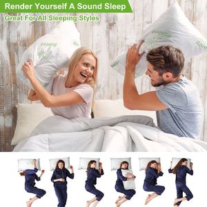 2 Cuscini Queen Size in Memory Foam di Bambù, Ipoallergenici, con Imbottitura in Fibra, Lavabili, per Supporto Testa e Collo, Cuscino Sfilacciato per Dormire - Product Image 5