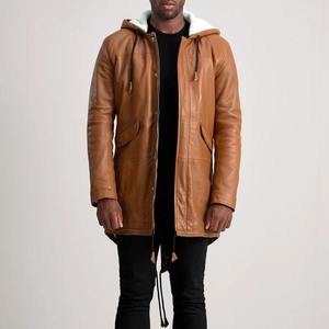 Manteau long en cuir élégant de qualité supérieure, léger, chaud pour l'hiver, fabriqué pour homme - Product Image 1