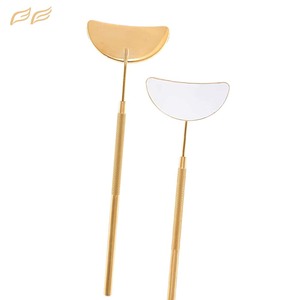 Espejo de pestañas para extensión de pestañas, accesorio para extensiones de pestañas con mango grande de media luna de acero inoxidable - Product Image 1