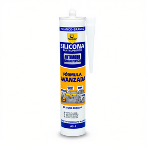 Sigillante Siliconico Bianco 280ml per Impermeabilizzazione Bagno con Funzione Antimuffa e Nucleo in Poliuretano - Product Image 2