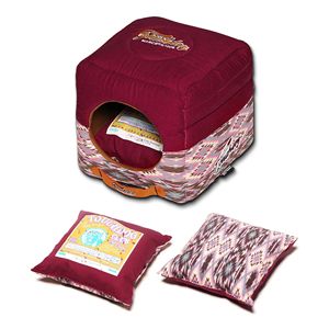 70s Vintage Tribal Convertible & Reversible <b>Squared</b> 2-in-1 Collapsible Dog House Bed Throwback Pet Furniture - Product Image 4