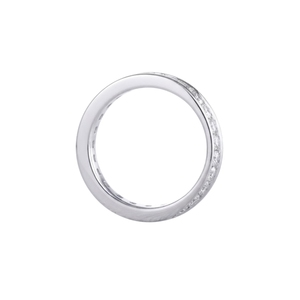 Anillo de Eternidad Minimalista de Plata de Ley 925 con Moissanita, Corte Brillante Redondo, Engaste en Canal, Hecho a Mano, Joyería para Uso Diario - Product Image 3