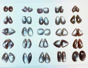 Pierres précieuses naturelles de pierre de lune grise TASBIYA GEMS, taille rose, pierres brutes avec expertise tierce pour la fabrication de bijoux - Product Image 4