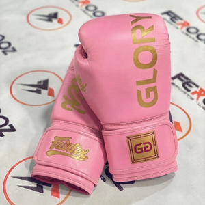 Guantes de Boxeo Fairtex Color Rosa Bebé, Cierre de Velcro, Transpirables, Unisex, para Entrenamiento, con Estampado Glory, para Jóvenes, Entrenamiento de MMA - Product Image 1