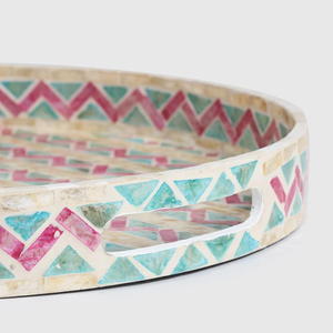 ถาดเสิร์ฟทรงกลมฝังมุกแท้สไตล์โมเดิร์น คุณภาพเยี่ยม ใช้ได้หลากหลาย สำหรับชา กาแฟ ของตกแต่ง จากเวียดนาม - Product Image 4