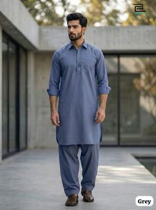 Indian Traditional Wedding <b>Men's</b> Premium Cotton Material Full Stitched Pathani <b>Kurta</b> with Salwar Bottom for <b>Mens</b> Wear Cloth - Product Image 3