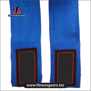 สายรัดข้อมือ JUST FITNESS GEARS ผลิตจากโพลีเอสเตอร์และผ้าฝ้าย ปิดด้วยแถบตีนตุ๊กแก สำหรับการฝึกคิกบ็อกซิ่ง  รับสกรีนโลโก้ตามสั่ง รุ่น JFG-HW--2158 - Product Image 2