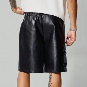 กางเกงขาสั้นหนังแฟชั่นผู้ชายกางเกงขาสั้นหนังลำลองกางเกงขาสั้นผู้หญิงสไตล์ฤดูร้อนกางเกงขาสั้นหนังดีไซน์สบาย - Product Image 2