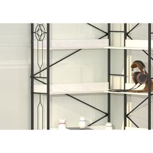 Libreria Angolare Moderna a 5 Ripiani, Grande Scaffale Aperto con Vani Alti per Esposizione e Conservazione - Product Image 5