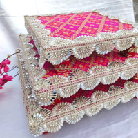 Objets de mariage et de Pooja en métal émaillé dur, peints à la main, de forme carrée, faits à la main, taille personnalisée, cadeau de pendaison de crémaillère