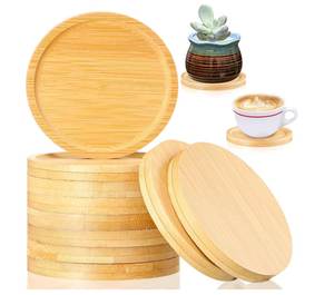 Handmade Wooden Cup Coasters – Rustic Natural Wood <b>Drink</b> Coaster Set for Coffee, Tea, Glasses, Mugs, Dining Table and Stylish - Product Image 3