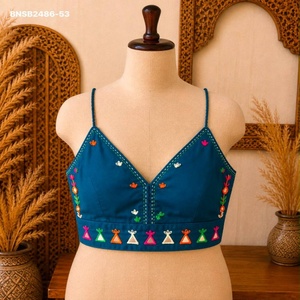 Collection de Blouses en Coton de Qualité Supérieure avec Broderies Multi-Fils et Miroir, Bretelles Fines et Rembourrées – Fournisseur Mondial - Product Image 1