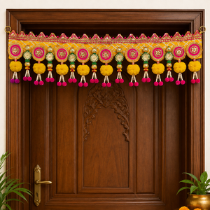 Traditional Indian Door Toran Decoration with Colorful Tassels and Embroidered Hanging for Festive Home Entrance Decor - Product Image 1