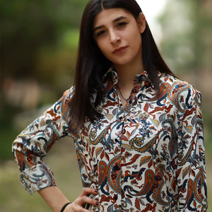 เสื้อเชิ้ตเดรสลายดอกไม้สำหรับผู้หญิง Paisley - Product Image 3