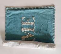 Housse de coussin carrée turquoise brodée à la main, écologique, 100% polyester, personnalisable, lavable, style luxueux, avec fermeture éclair