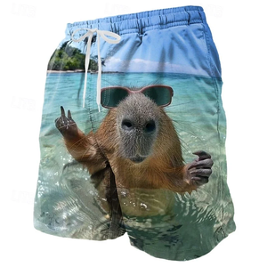 Divertidos Shorts de Playa con Estampado de Pollo Kung Fu, Moda de Verano para Hombres y Niños, Shorts de Baño Casuales con Estampado 3D de Animales, Talla Grande - Product Image 4
