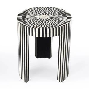 Round Blue Bone Inlay Decorative Table - Product Image 3
