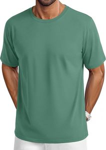 T-shirts décontractés pour hommes en polyester/coton à col rond, manches courtes, tricotés sur le devant, respirants, écologiques, séchage rapide, personnalisables - Product Image 2