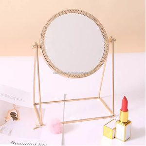 Sang Trọng Đồng Vanity Gương 360 Hai Mặt Xoay Có Thể Gập Lại Bảng Đứng Mô Hình Tường Khung Vàng Sắt Cho Nhà Craftsy Sử Dụng - Product Image 6