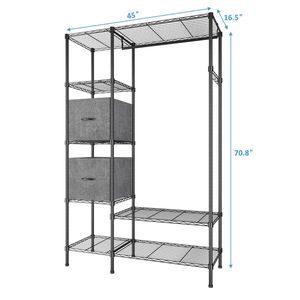 Organizzatore per Armadio a Due Livelli in Plastica Cromata Portatile per Casa e Bagno - Product Image 2
