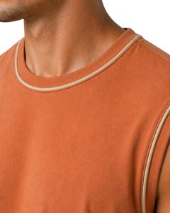 Mens <b>Rust</b> Orange Sleeveless Tank <b>Top</b> Premium Cotton Jersey Gym Fitness Casual Summer Vest Lightweight Breathable Custom Logo Fit - Product Image 5