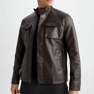 Chaqueta de Cuero para Hombre con Diseño de Logotipo Personalizado, Estilo Urbano y Moderno, Chaqueta de Cuero para Motociclista, Precio con Descuento - Product Image 2