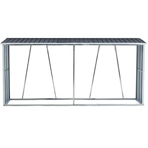 Gray Galvanized Steel Firewood Rack <b>Log</b> <b>Holder</b> Outdoor Backyard Garden Patio Porch Shed & Storage for <b>Log</b> Storage Firewood Stand - Product Image 2