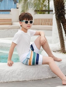 Men's Striped Breathable Quick Dry <b>Swim</b> Shorts Mid Waist Drawstring Closure 100% Polyester Woven Fabric Casual Board Shorts - Product Image 3