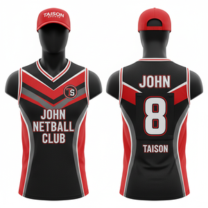 Maillot de netball premium pour hommes 180 GSM en polyester interlock respirant, panneaux latéraux marron et blancs, logo personnalisé par sublimation - Product Image 4