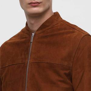 Fully Customized <b>Men's</b> <b>Suede</b> Leather <b>Jacket</b> Winter Stand Collar Front Logo Eco-Friendly Breathable Waterproof Windproof High - Product Image 5