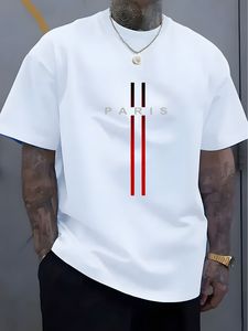 Camiseta Blanca para Hombre, 100% Algodón, con Estampado Elegante, Manga Corta, Casual, con Bolsillo Frontal, Diseño con Logotipo, Tejido Transpirable - Product Image 5