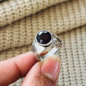 Vintage <b>Garnet</b> Brass <b>Ring</b> <b>Silver</b> Plated Classic Wholesale <b>Ring</b> For Women - Product Image 6