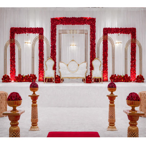 Compre Arcos Metálicos de Hierro de Alta Calidad para Bodas en Estados Unidos, Elegantes Arcos Metálicos Dorados para Recepción, Decoración de Escenario Árabe - Product Image 1
