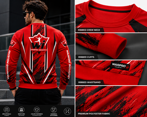 เสื้อสเวตเชิ้ตคอกลมสีแดงสำหรับผู้ชาย Warpro Industry พิมพ์ลายแบบ Sublimation ทรงปกติ ดีไซน์สปอร์ต เหมาะสำหรับใส่ในฤดูใบไม้ร่วง - Product Image 6