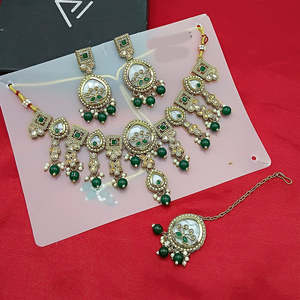 Gold Plated Fine Jewelry <b>Set</b> with Crystal Stone and <b>Beads</b> 10573978 Necklace - Product Image 1