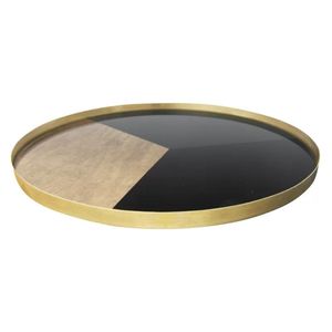 Bandeja de Servir Moderna Nórdica Verde Oscuro Esmaltada, Plato Decorativo de Metal Dorado Martillado para Sala de Estar, Otomana y Exhibición de Joyas - Product Image 4